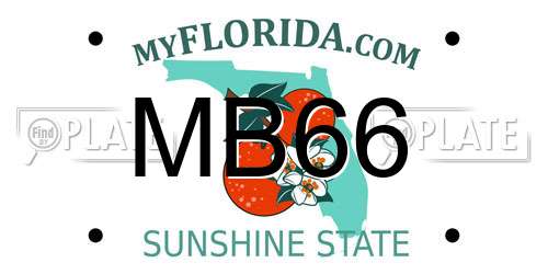MB66 Florida License Plate
