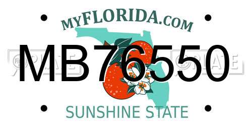 MB76550 Florida License Plate