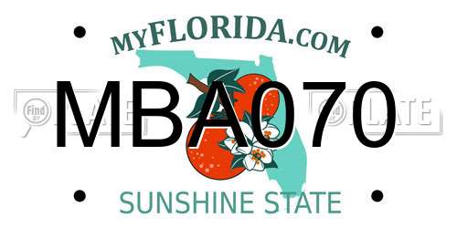 MBA070 Florida License Plate