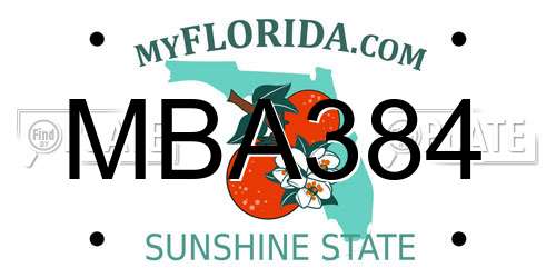 MBA384 Florida License Plate