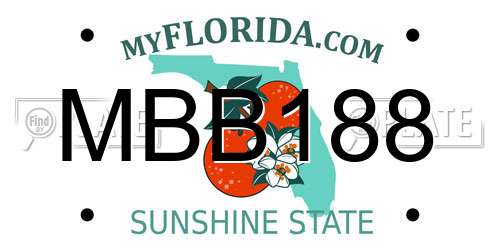 MBB188 Florida License Plate