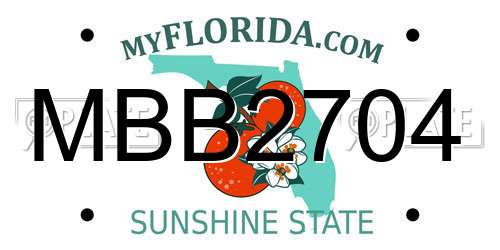 MBB2704 Florida License Plate
