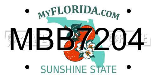 MBB7204 Florida License Plate
