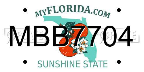 MBB7704 Florida License Plate