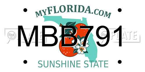 MBB791 Florida License Plate