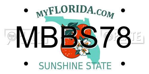 MBBS78 Florida License Plate