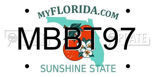 MBBT97 Florida License Plate