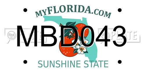 MBD043 Florida License Plate