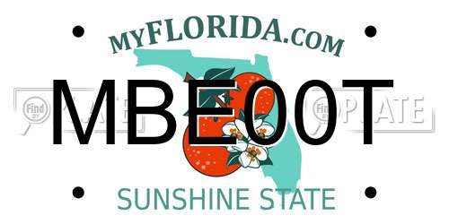 MBE00T Florida License Plate