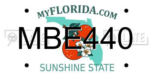 MBE440 Florida License Plate