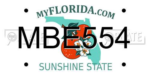 MBE554 Florida License Plate
