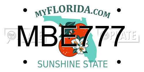 MBE777 Florida License Plate