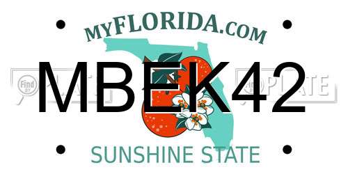 MBEK42 Florida License Plate
