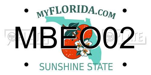 MBEO02 Florida License Plate