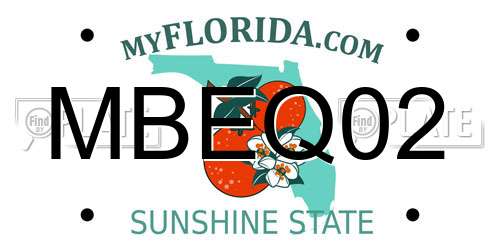 MBEQ02 Florida License Plate