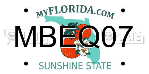 MBEQ07 Florida License Plate