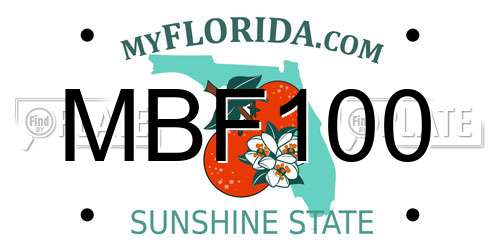 MBF100 Florida License Plate
