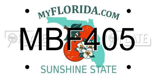 MBF405 Florida License Plate