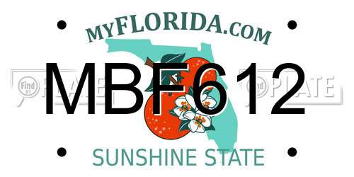 MBF612 Florida License Plate