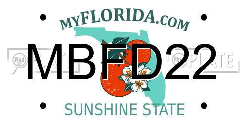 MBFD22 Florida License Plate