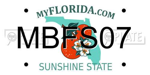 MBFS07 Florida License Plate