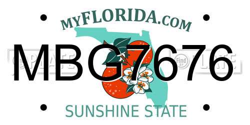 MBG7676 Florida License Plate