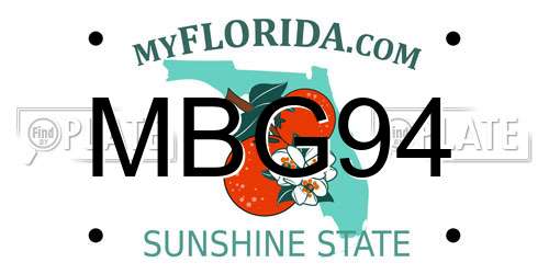 MBG94 Florida License Plate