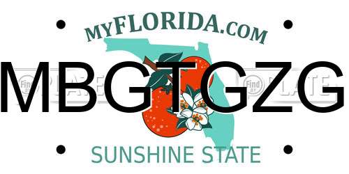 MBGTGZG Florida License Plate