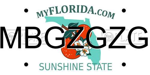 MBGZGZG Florida License Plate