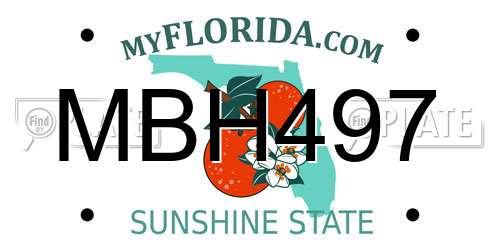 MBH497 Florida License Plate