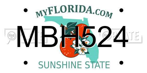 MBH524 Florida License Plate