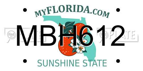 MBH612 Florida License Plate