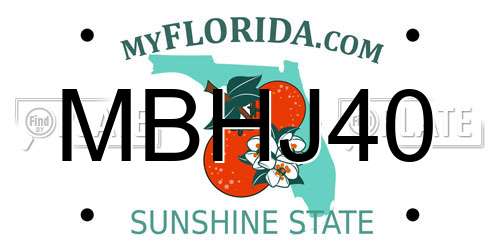 MBHJ40 Florida License Plate