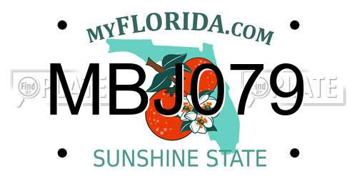MBJ079 Florida License Plate