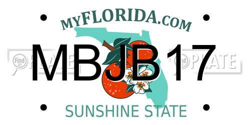 MBJB17 Florida License Plate
