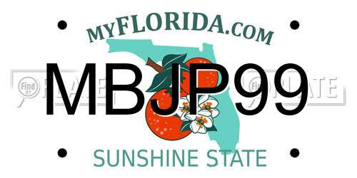 MBJP99 Florida License Plate