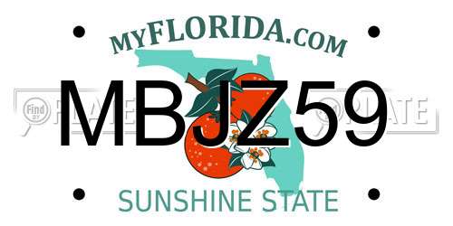 MBJZ59 Florida License Plate
