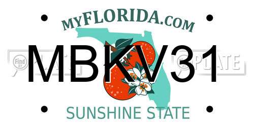MBKV31 Florida License Plate
