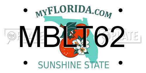MBLT62 Florida License Plate