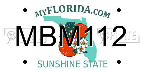MBM112 Florida License Plate