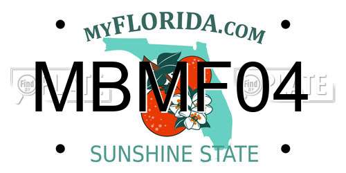 MBMF04 Florida License Plate