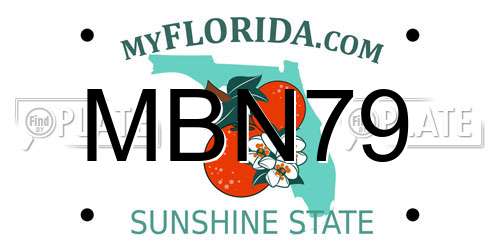 MBN79 Florida License Plate