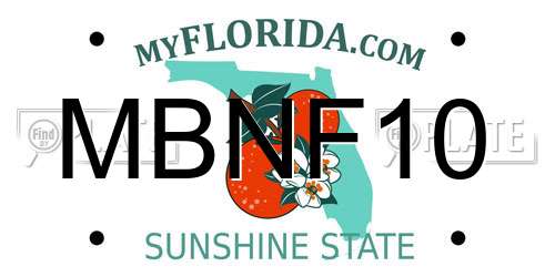 MBNF10 Florida License Plate