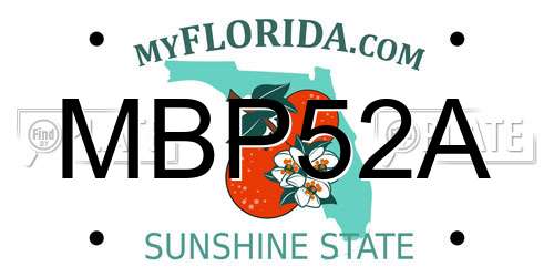 MBP52A Florida License Plate