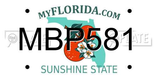 MBP581 Florida License Plate