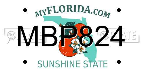 MBP824 Florida License Plate