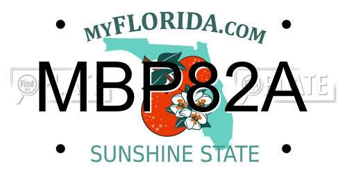 MBP82A Florida License Plate