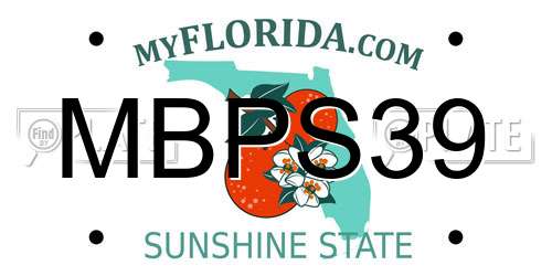 MBPS39 Florida License Plate