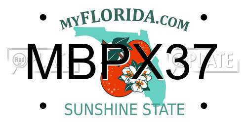 MBPX37 Florida License Plate