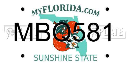 MBQ581 Florida License Plate